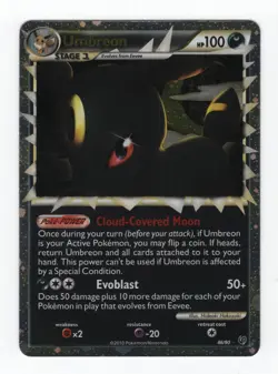 (110043) UMBREON PRIME 86/90 Ultra Rare Holo HGSS Undaunted Pokemon Card - Image 2