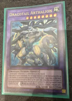 YUGIOH 1st Ed JUSH-EN006 ULTRA RARE DRACOTAIL ARTHALION - Image 1