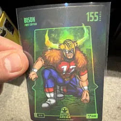 Bo Jackson Battle Arena Bison First Edition Glow Holo Card BF-65 155 Power - Image 1