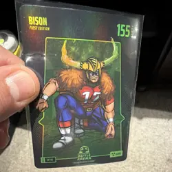 Bo Jackson Battle Arena Bison First Edition Glow Holo Card BF-65 155 Power - Image 2