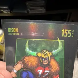 Bo Jackson Battle Arena Bison First Edition Glow Holo Card BF-65 155 Power - Image 5