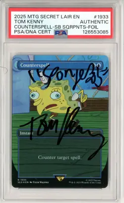 PSA Signed Tom Kenny Counterspell R 1933 (Rainbow Foil) Secret Lair Drop Foil - Image 1