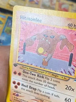 ENGLISH POKEMON HITMONLEE 42/105 1ST EDITION WIZARDS NEO DESTINY KICKLEE - G/VG - Image 2