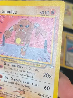 ENGLISH POKEMON HITMONLEE 42/105 1ST EDITION WIZARDS NEO DESTINY KICKLEE - G/VG - Image 3
