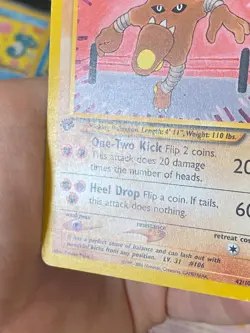 ENGLISH POKEMON HITMONLEE 42/105 1ST EDITION WIZARDS NEO DESTINY KICKLEE - G/VG - Image 4