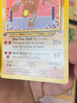 ENGLISH POKEMON HITMONLEE 42/105 1ST EDITION WIZARDS NEO DESTINY KICKLEE - G/VG - Image 5