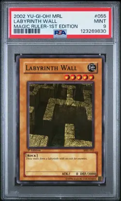 2002 YU-GI-OH! MRL-MAGIC RULER 055 LABYRINTH WALL 1ST EDITION PSA 9 - Image 1