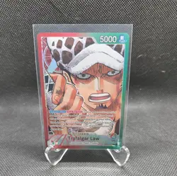 One Piece TCG Trafalgar Law OP01-002 Alternate Art Leader Romance Dawn - Image 1