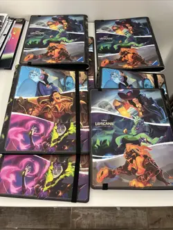 Lot of 7 Disney Lorcana Villians Binder - 9 Card Sleeves 252 Cards - Image 1