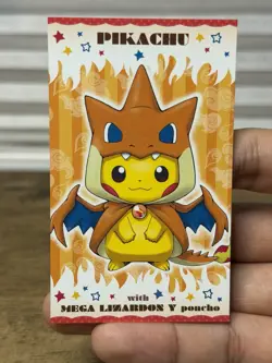 2016 Poncho Pikachu Charizard Y Mega Business Card Japanese Pokemon Center Promo - Image 3