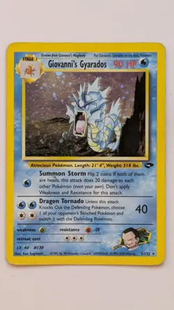 Pokemon Card Giovanni's Gyarados HOLO Gym Challenge 5/132 ENG Light Played - Image 1