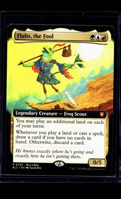 MTG Magic The Gathering Bloomburrow Commander Extended Art Promo Flubs the Fool - Image 1