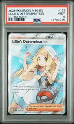 2025 POKEMON MEG EN-MEGA EVOLUTION ULTRA RARE #169 LILLIE'S DETERMINATION PSA 9 - Image 1