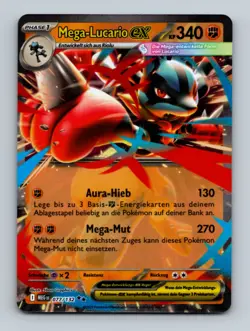 Pokemon Karte Mega-Lucario EX 077/132 Deutsch - Near Mint - XY Furious Fists - Image 1