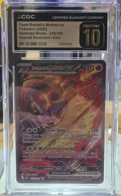 Team Rockets Moltres Ex 229/182 SIR Pristine 10! Pokemon TCG - Image 1
