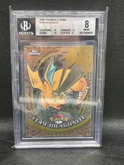 2000 topps Pokemon TV Animation Edition Series 3 Holo Foil #149 Dragonite BGS 8 - Image 1