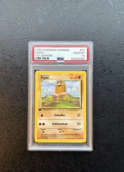 Pokemon Digda PSA 10 Gem Mint 1st Edition Base Set 1999 German #47/102 - Image 1