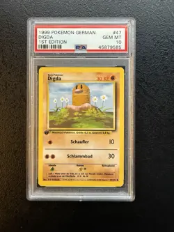 Pokemon Digda PSA 10 Gem Mint 1st Edition Base Set 1999 German #47/102 - Image 3