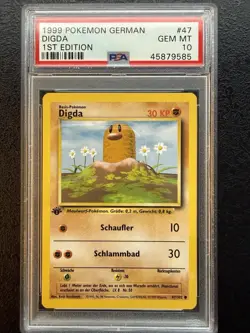 Pokemon Digda PSA 10 Gem Mint 1st Edition Base Set 1999 German #47/102 - Image 5