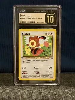 2001 POKEMON NEO DISCOVERY 1ST ED #63 SENTRET CGC PRISTINE 10 - Image 1