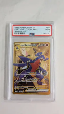 Cynthia's Garchomp ex 241/182 Hyper Rare PSA 9 Pokemon TCG SV10 Destined Rivals - Image 1