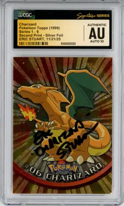 CGC Authentic Auto 10 Signed Eric Stuart Topps Pokemon TV Animation Series 1-6 - Image 1