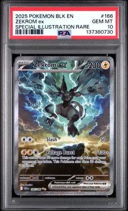 2025 POKEMON BLK EN-BLACK BOLT SPECIAL ILLUSTRATION RARE #166 ZEKROM EX PSA 10 - Image 1