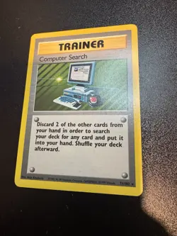 Pokemon Base Set Computer Search 71/102 Non Holo Rare Unlimited 1999 NM - Image 1