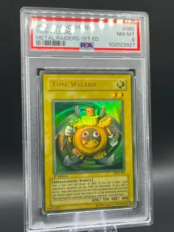 Yu-Gi-Oh! TIME WIZARD MRD-065 1st Ed PSA 9 MINT NA MISPRINT MAX FADED - Image 1