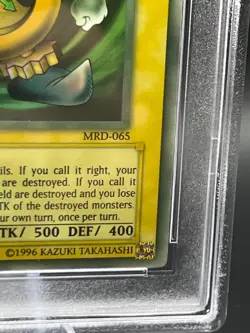 Yu-Gi-Oh! TIME WIZARD MRD-065 1st Ed PSA 9 MINT NA MISPRINT MAX FADED - Image 5