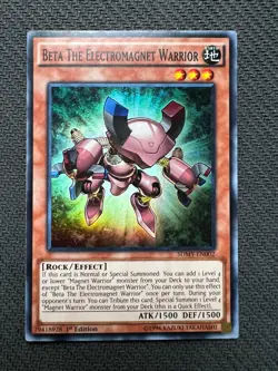 Yugioh Beta The Electromagnet Warrior 1st Edition Super Rare SDMY-EN002 NM - Image 1