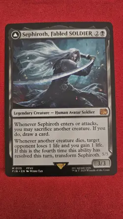 Sephiroth Fabled SOLDIER/Sephiroth One-Winged Angel Full Art Final Fantasy MTG - Image 1