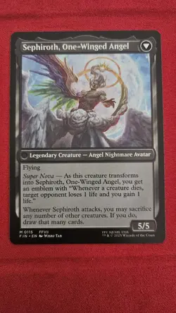 Sephiroth Fabled SOLDIER/Sephiroth One-Winged Angel Full Art Final Fantasy MTG - Image 2