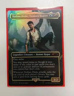 Nathan Drake, Treasure Hunter, Secret Lair, Rainbow Foil, MTG - Image 1