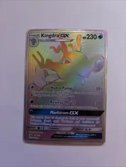 2018 Pokemon TCG Kingdra GX SM155 Full Art Rainbow Black Star Promos - Image 1