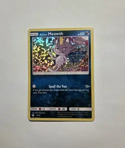 Pokemon Meowth 2019 McDonald's 10/12 Holo Promo Pokemon Shiney Short Print Rare - Image 1