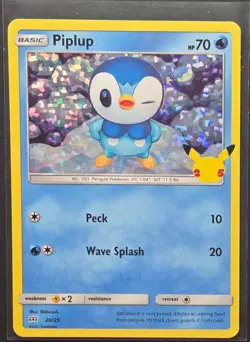 Piplup 20/25 McDonald's 25th Anniversary Set Holo Rare Pokemon 2021 - Image 1
