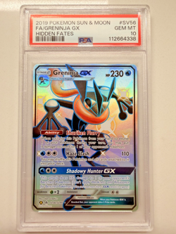 PSA 10 Gem Mint - Greninja GX #SV56/SV94 - Hidden Fates Full Art Shiny Pokemon - Image 1