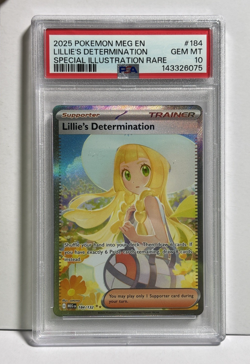 2025 Pokemon Lillie's Determination SIR Mega Evolution Base #184 PSA 10 Gem Mint - Image 1