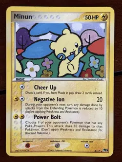 Pokemon POP Series 3 Minun 4/17 Holo Rare MP - Image 1