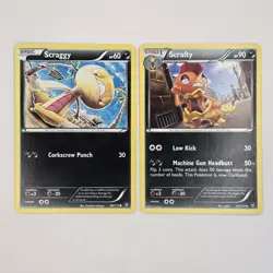Scraggy + Scrafty 66-67/111 XY Furious Fists LP Pokemon - Image 1
