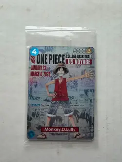 One Piece Monkey D. Luffy US Voyage College Basketball Promo Card Rutgers SEALED - Image 1
