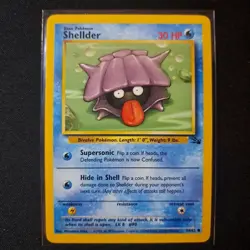 Pokemon TCG Fossil Set Shellder Common Card 54/62 - Image 1