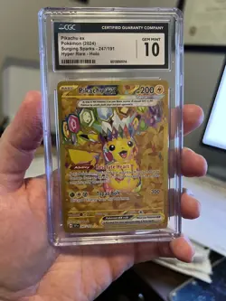 Pikachu Ex 247/191 Surging Sparks Gold CGC 10 Pokemon - Image 1