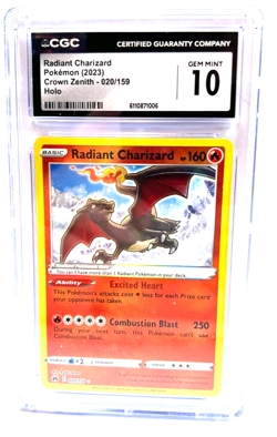 2023 POKEMON GEM MINT RADIANT CHARIZARD # 020/159 HOLO GRADE 10 AWESOME ! - Image 1
