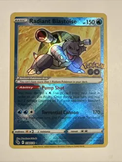 Radiant Blastoise Radiant Rare Pokemon GO 018/078 NM - Image 1