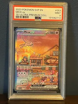 2023 POKEMON SVP EN-SV BLACK STAR PROMO 151 ULTRA-PREM COLL #053 MEW EX PSA 9 - Image 1