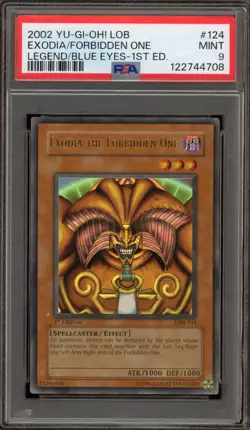 Yu-Gi-Oh! Exodia The Forbidden One Legend of Blue Eyes 1st Edition LOB-124 PSA 9 - Image 1