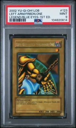 Yu-Gi-Oh! Left Arm Of The Forbidden One 1st Edition Lob-123 PSA 9 - Wavy/Faded - Image 1