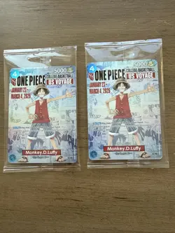 2 - One Piece Monkey D. Luffy US Voyage College Basketball Promo Card Sealed - Image 1